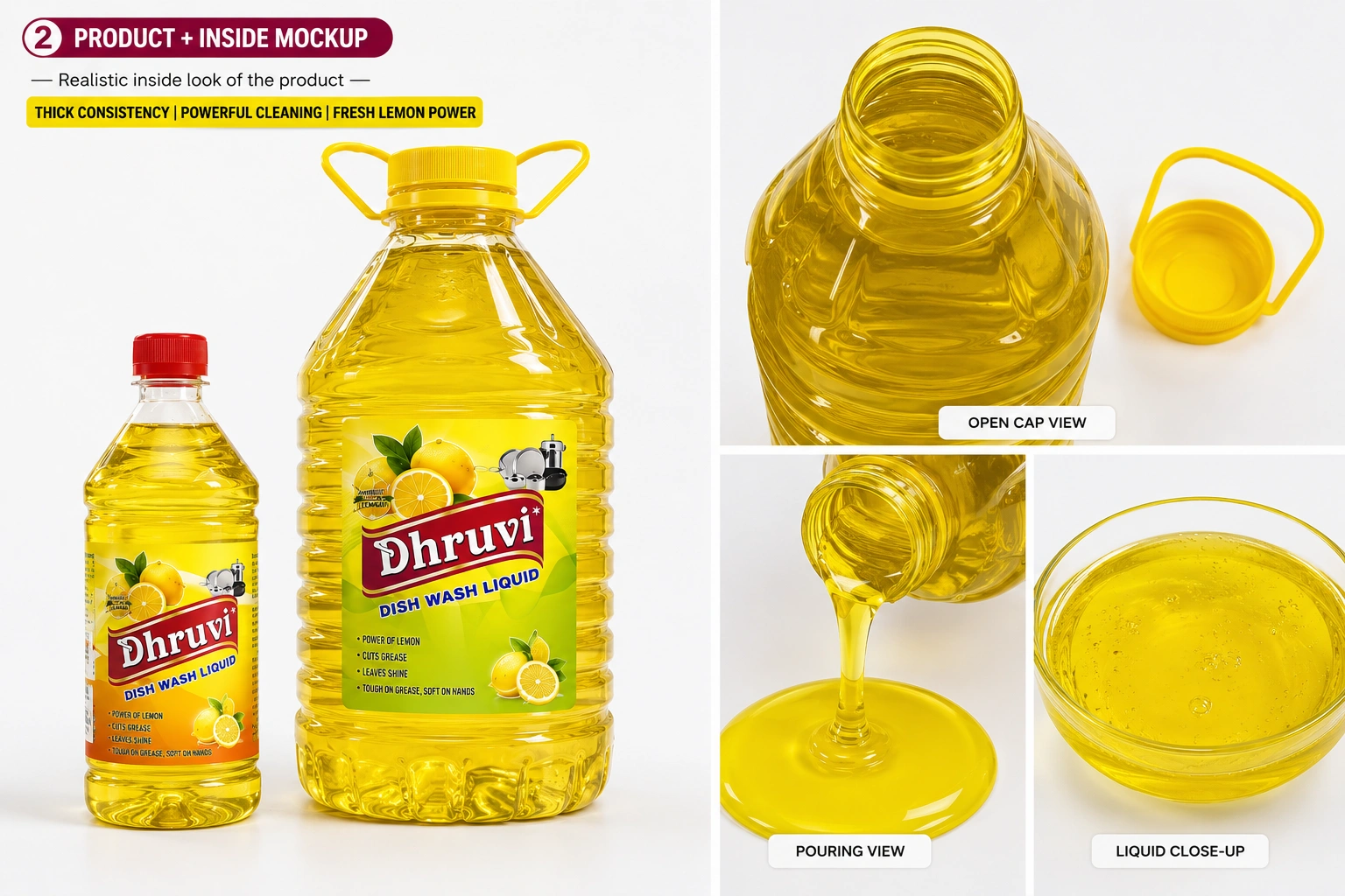 DHRUVI Lemon Dish Wash Liquid for Powerful Grease Removal and Sparkling Clean Utensils DHRUVI Lemon Dish Wash Liquid for Powerful Grease Removal and Sparkling Clean Utensils