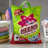 HEENA Super Clean Detergent Powder 5 Kg Family Pack with Powerful Cleaning Action