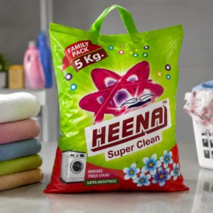 HEENA Super Clean Detergent Powder 5 Kg Family Pack with Powerful Cleaning Action